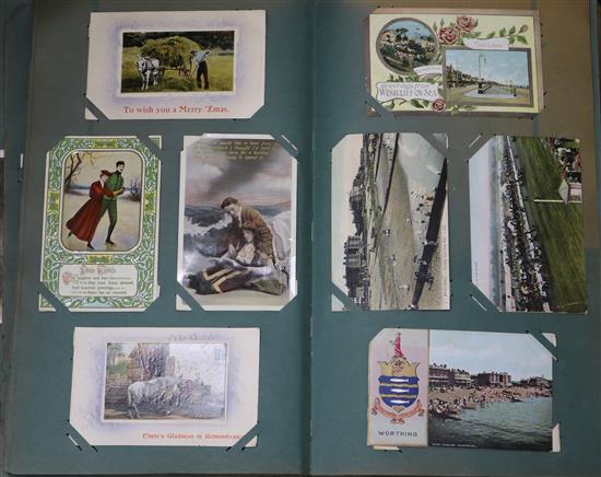 Two early 20th century postcard albums